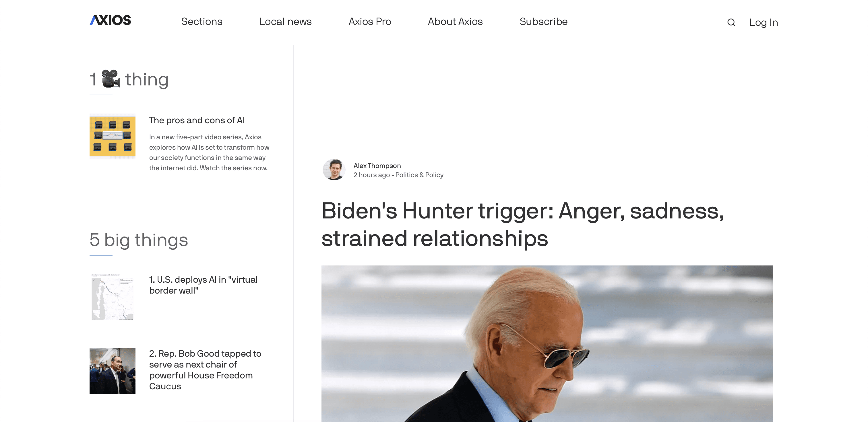 Axios website screenshot