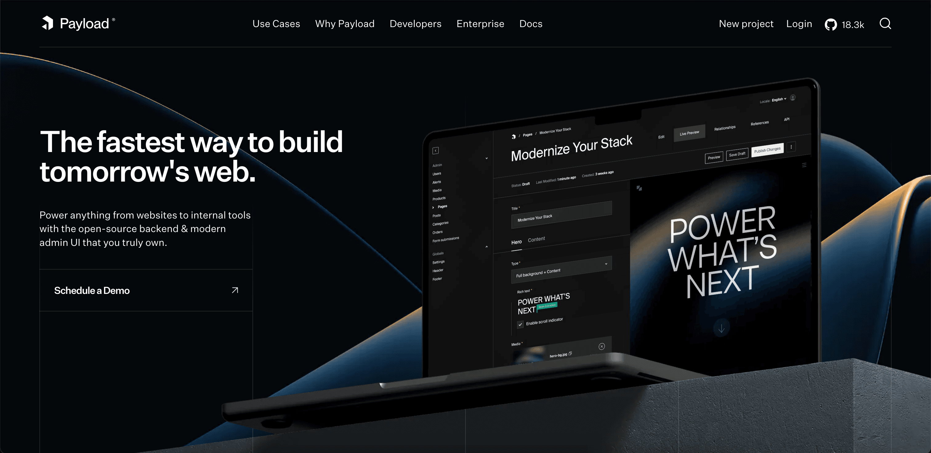 Payload website screenshot