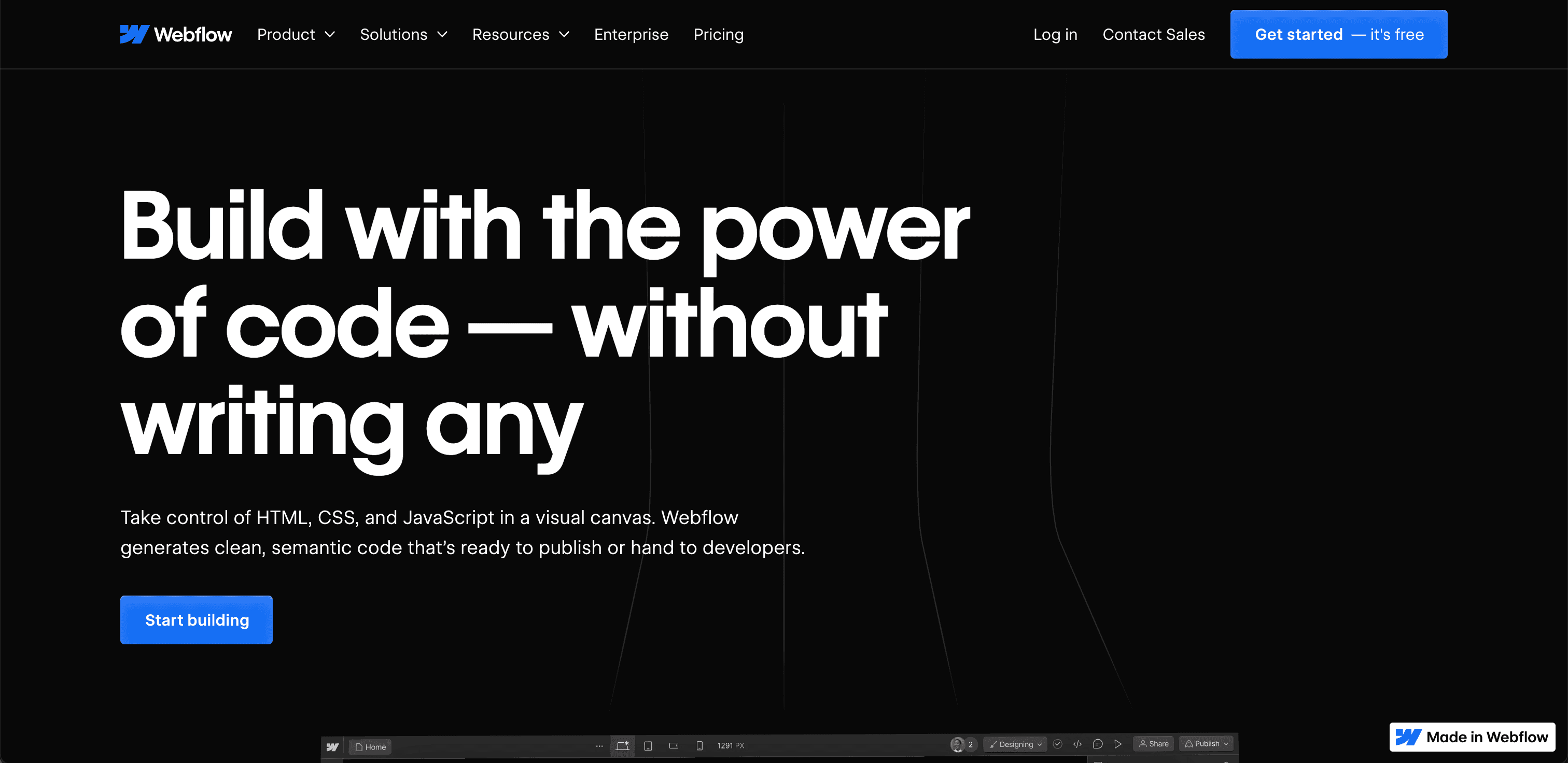 Webflow website screenshot